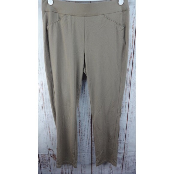 Chicos Travelers Pants Women's Size 1/M Dark Brown Slinky Pull on Stretch - Picture 1 of 12